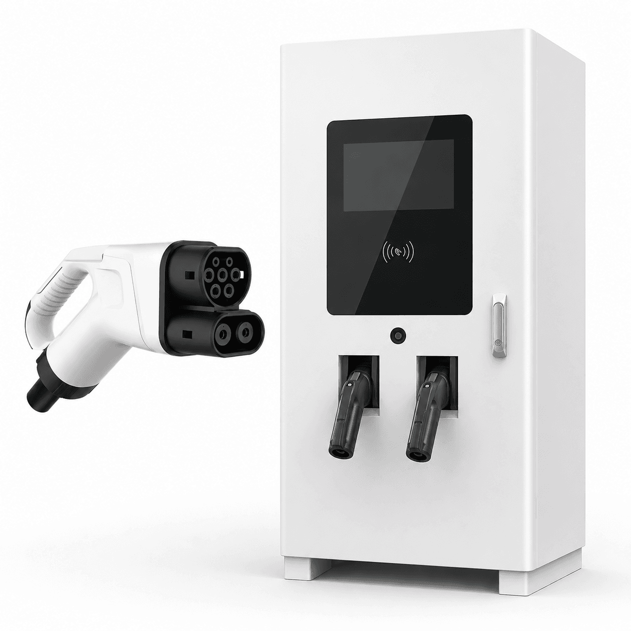 Stație încărcare DC rapidă 80 kW Stație Rapidă de Încărcare EV DC 80 kW – 2 Porturi pentru Tesla, BMW, Dacia Spring